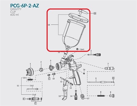 PCG-6P-2-AZ Gravity Cup 600 ml